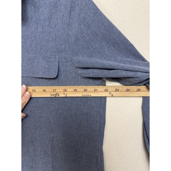 Lands' End Women's Button Up Shirt Sz M/P Stretch Pockets Denim Look - Picture 13 of 14